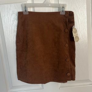 Altar'd State Brown Button Skirt